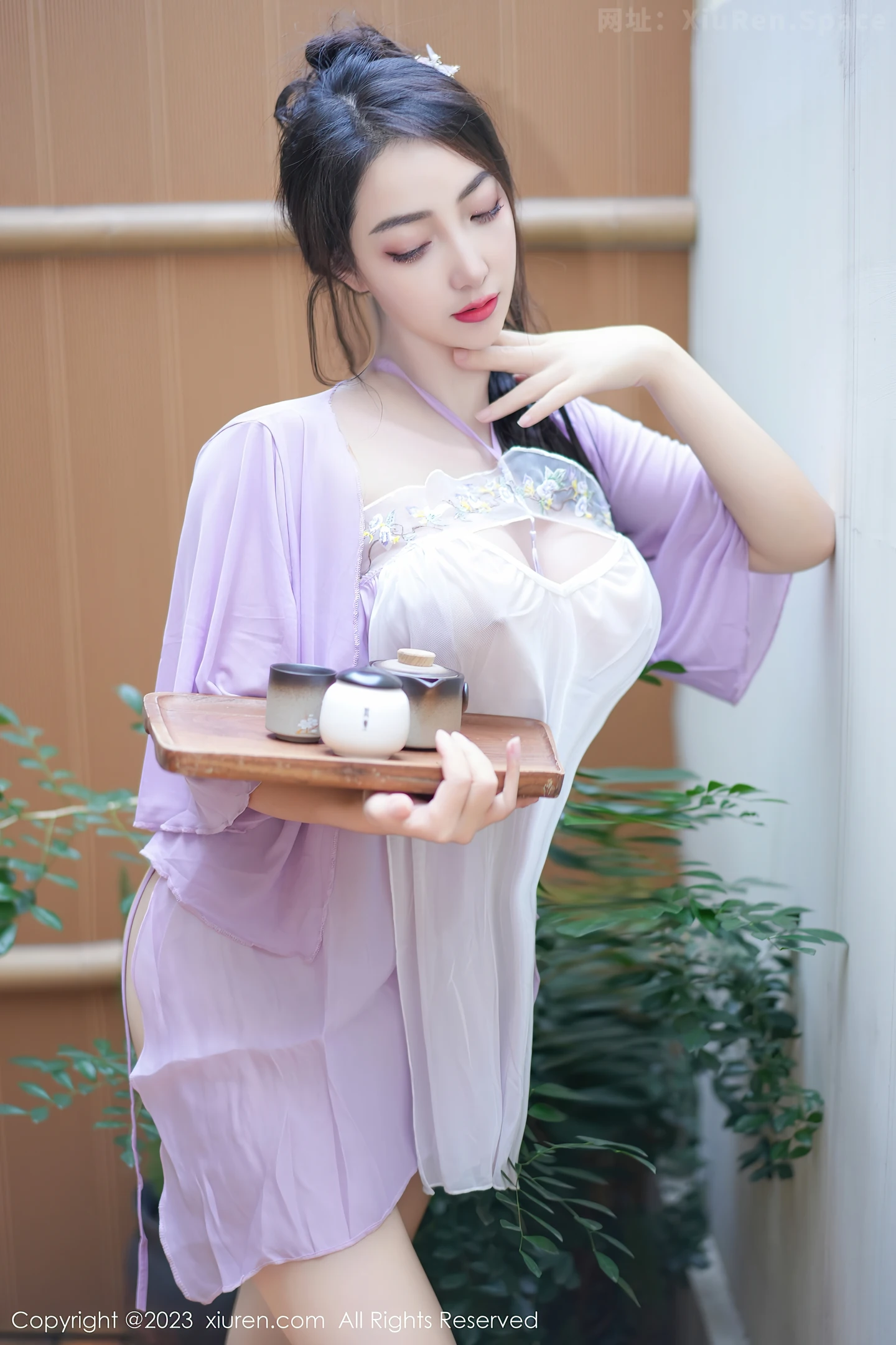 图片[2]-[XiuRen秀人网]VOL.7665 模特娇喘JC性感紫色薄纱古典服配情趣内衣秀惹火身材诱惑写真61P-秀人网官方网站